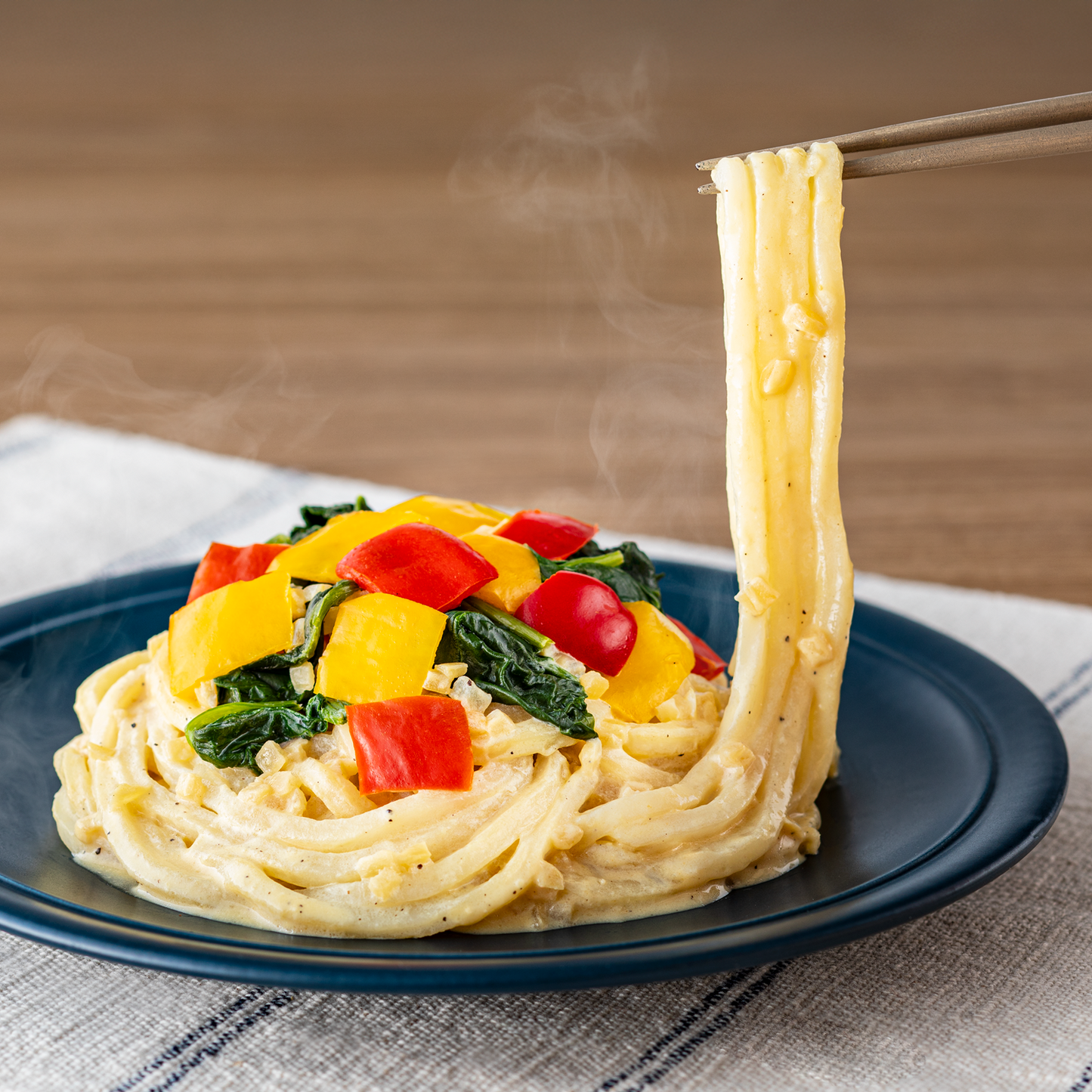 米粉麺 たっぷり野菜のカルボナーラ風