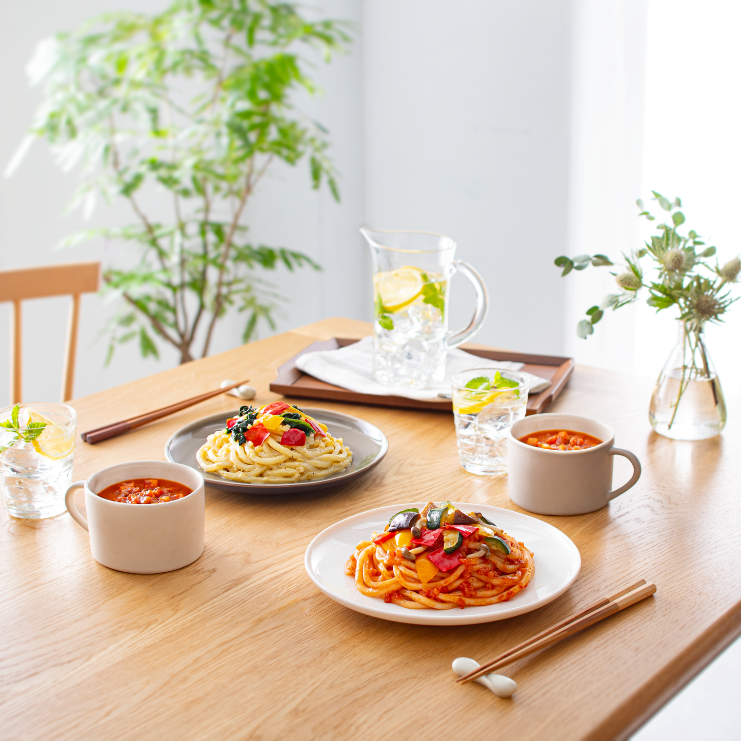 米粉麺 たっぷり野菜のトマトパスタ風