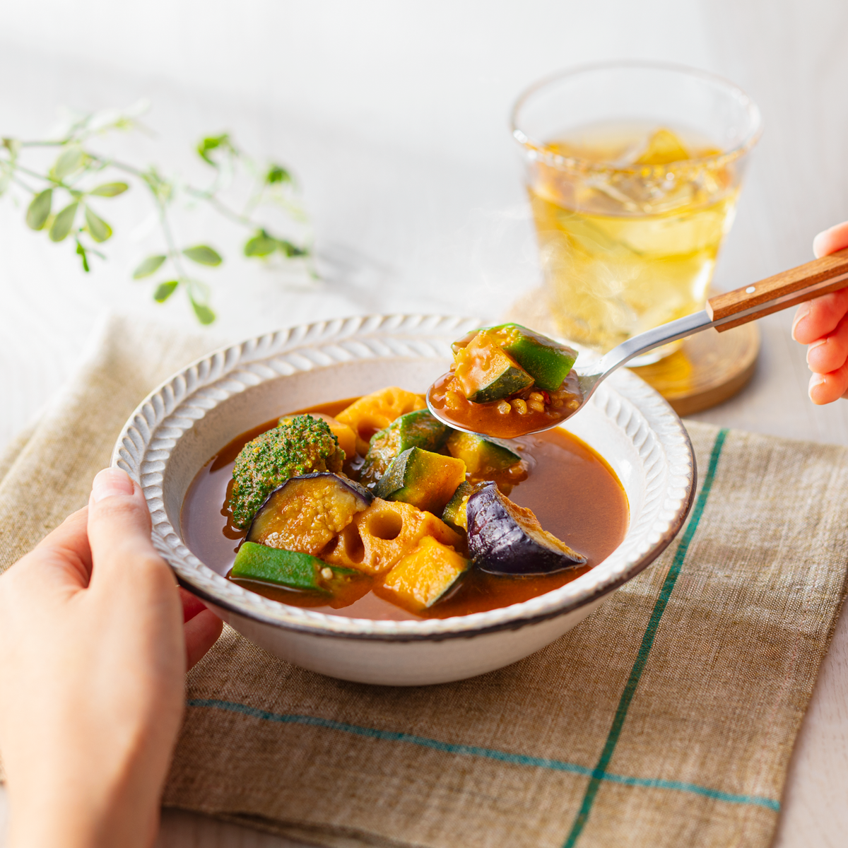 雑穀ごはん たっぷり野菜のスープカレー