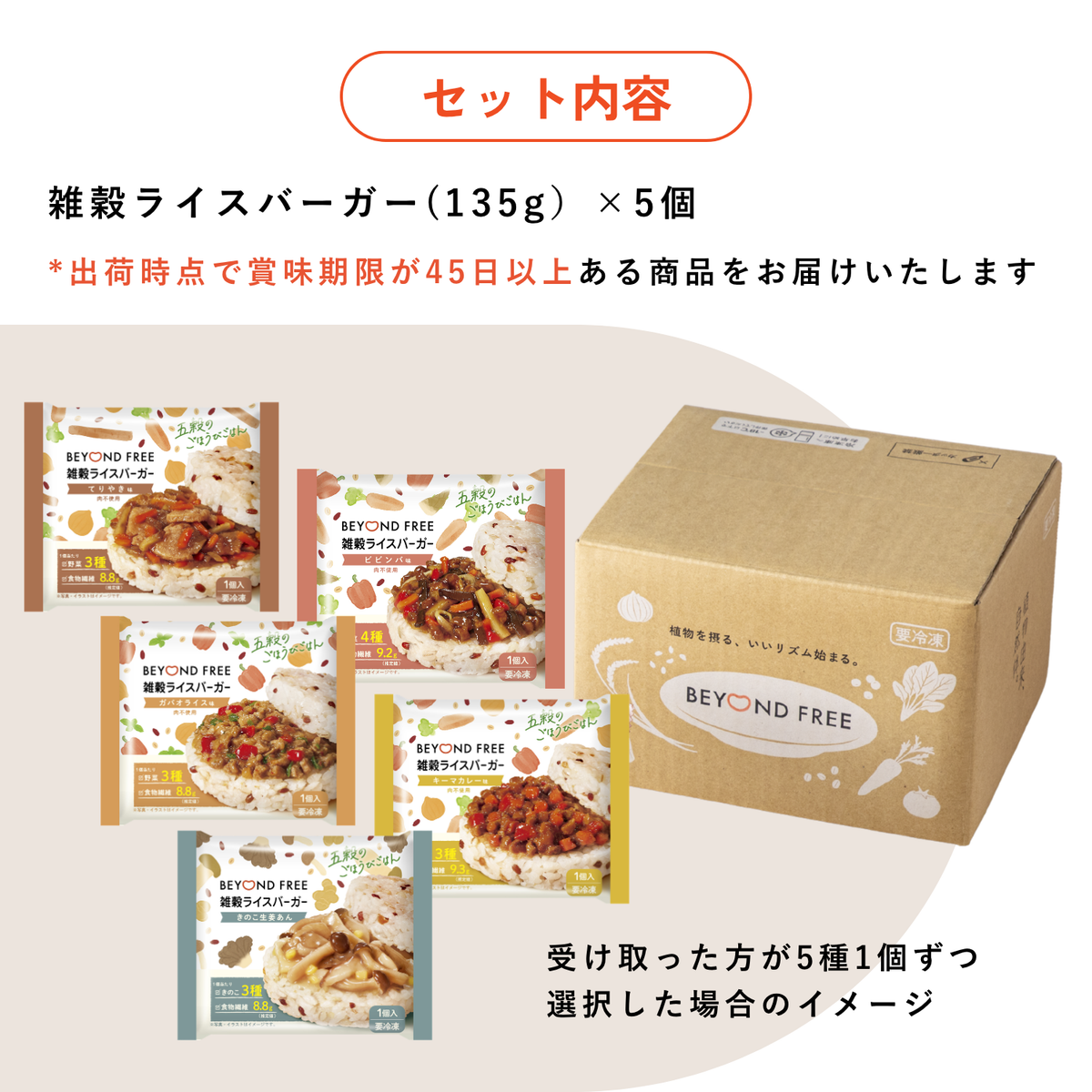 【eギフト】味を選べる 雑穀ライスバーガー 5個セット